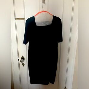 Ann Taylor Black Square-Neck Midi Dress
